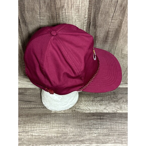 Vtg Longs Drugs Store Pharmacy Adjustable Trucker Hat Burgundy Zip Back Rope HTF - Picture 11 of 15
